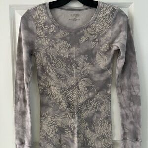 Sonoma Cream and Gray Floral Long Sleeve Tee